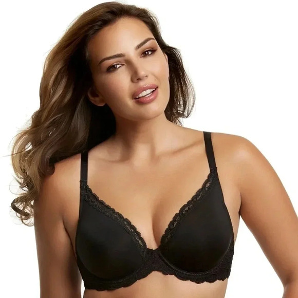 36D Paramour 135008 Vivien Plunge Contour UW Bra Black NWT - Picture 6 of 8